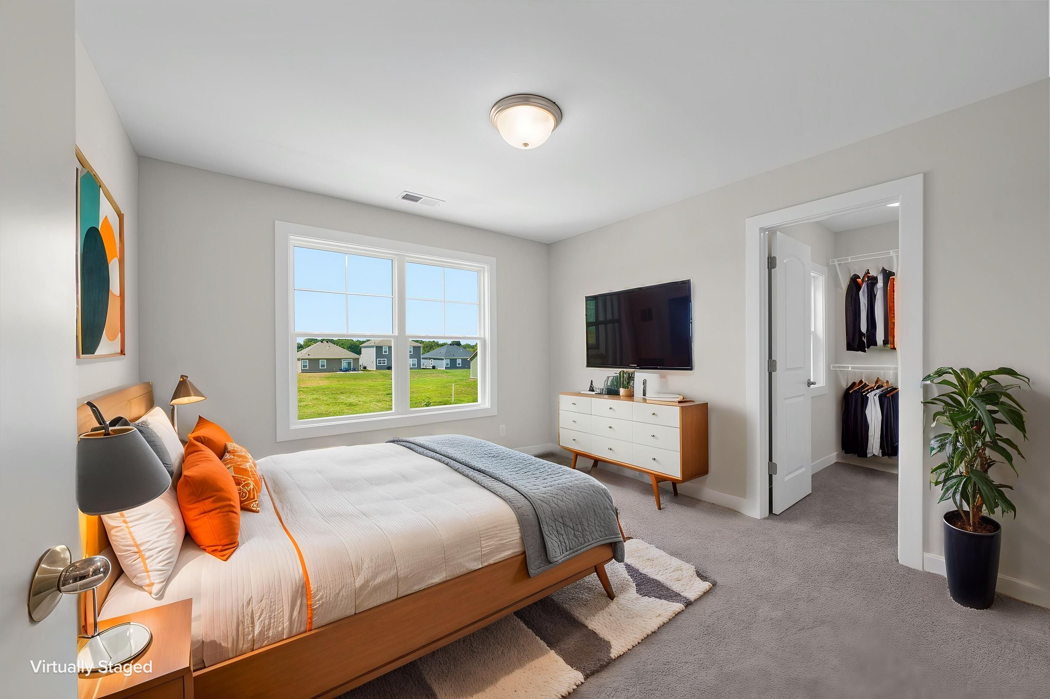 Upstairs bedroom two at 9312 Woodgate Circle in Alvaton, KY, virtually staged