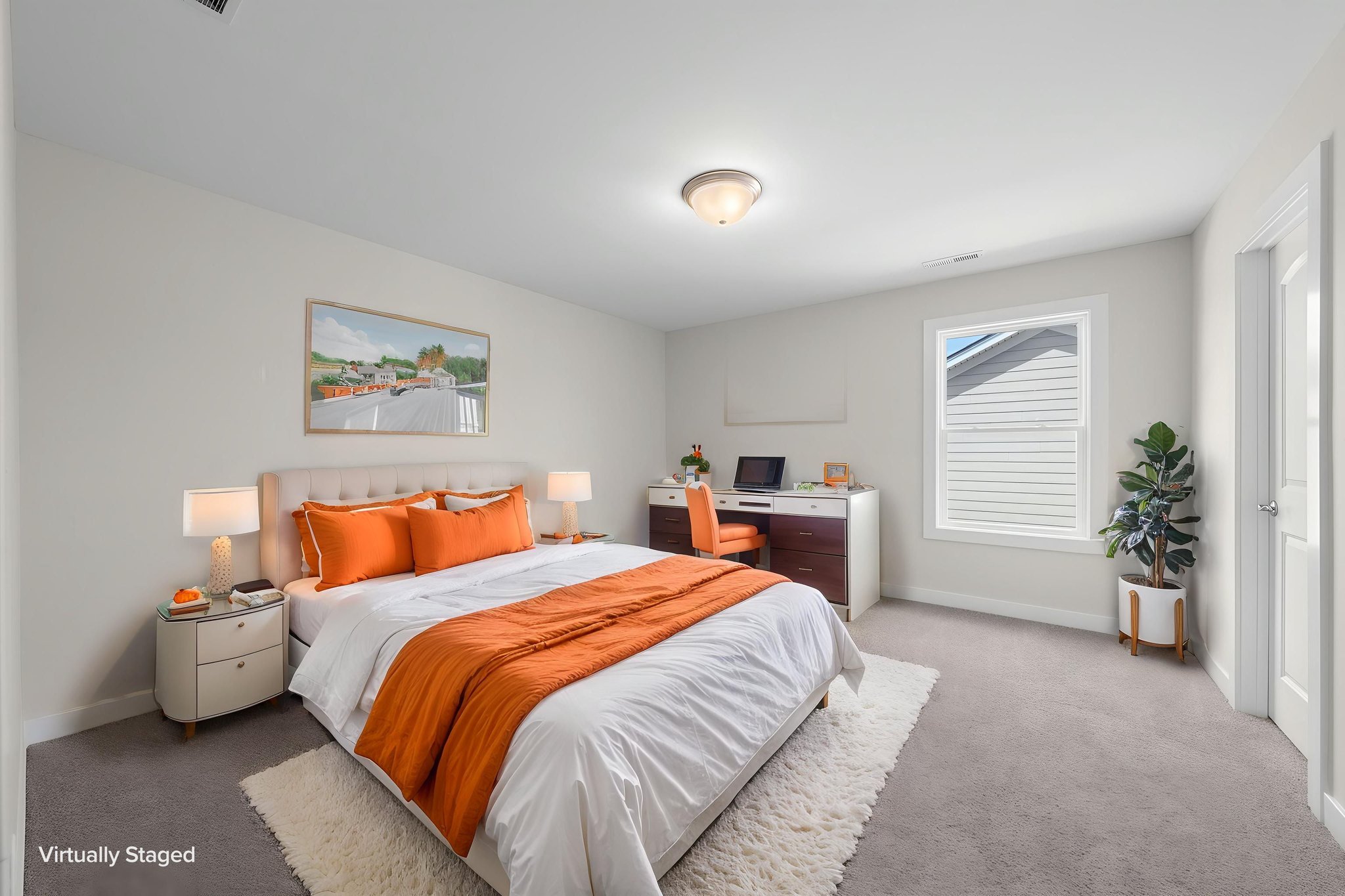 Upstairs bedroom three at 9312 Woodgate Circle in Alvaton, KY, virtually staged