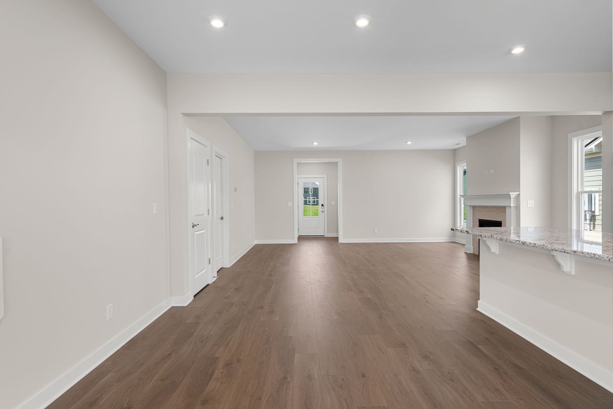 Hallway looking into the open main living space at 9312 Woodgate Circle in Alvaton, KY